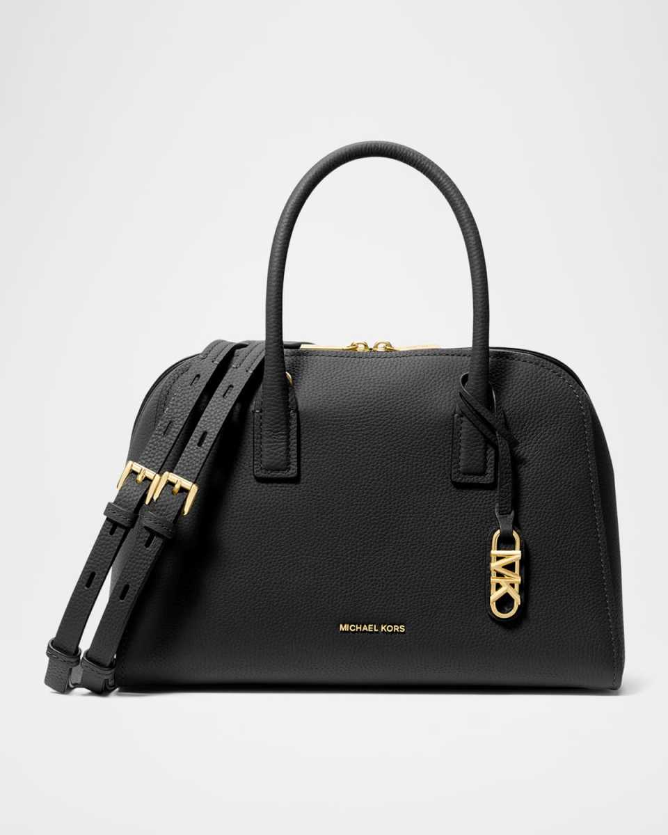 Medium Zip Leather Satchel Bag